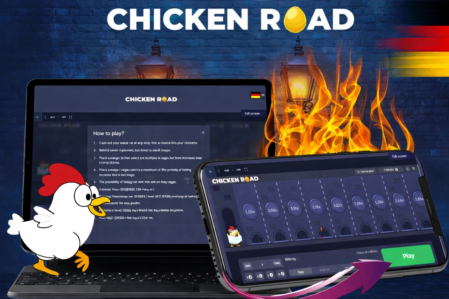 Wie spielt man Chicken Road?